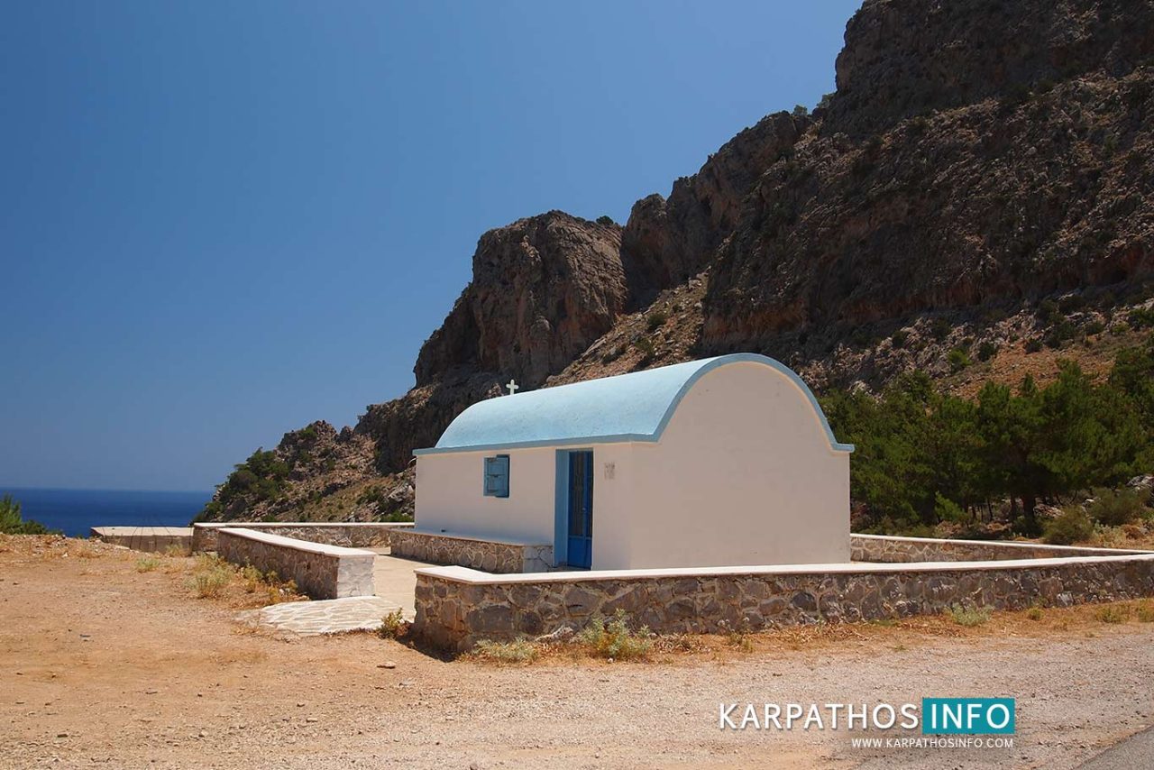Achata beach chapel in Karpathos island