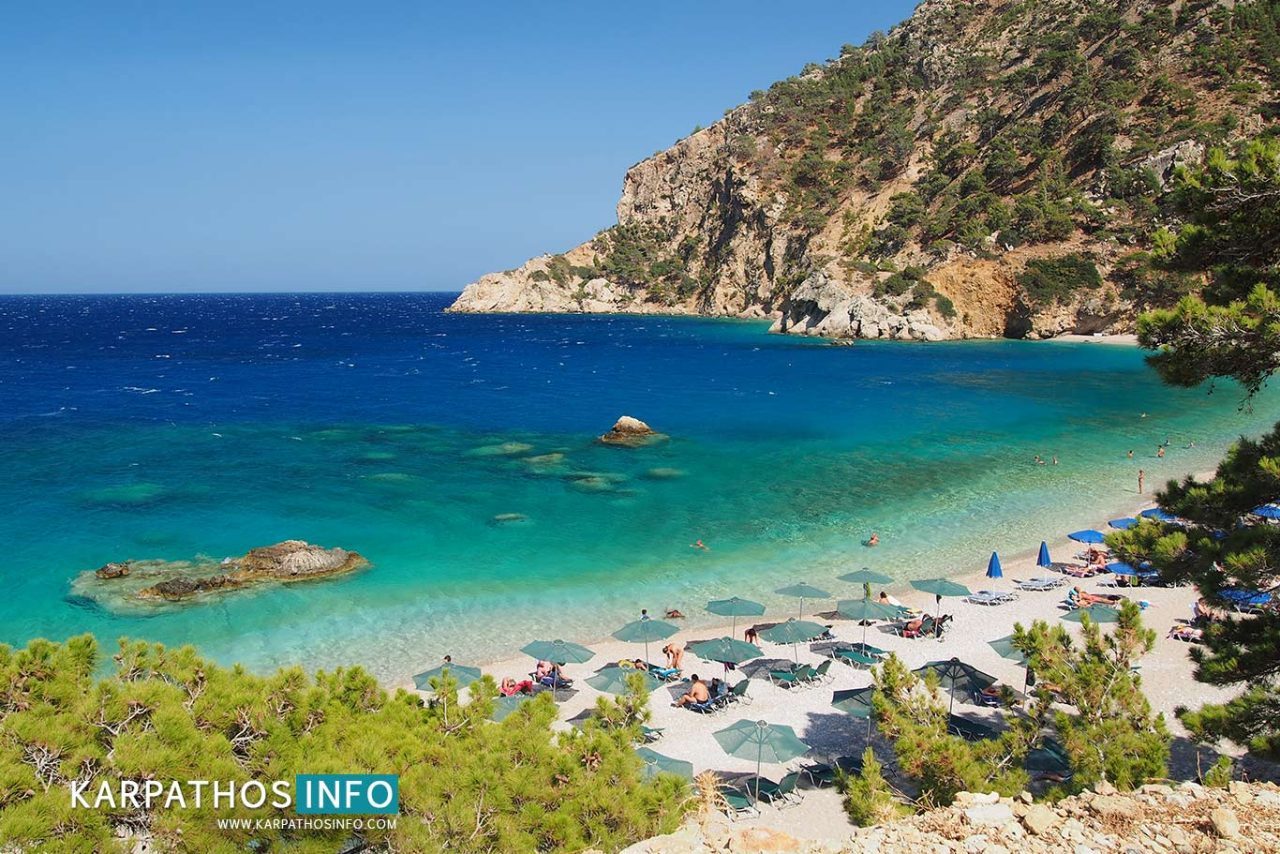 Apella beach is ideal for snorkel and diving in Karpathos