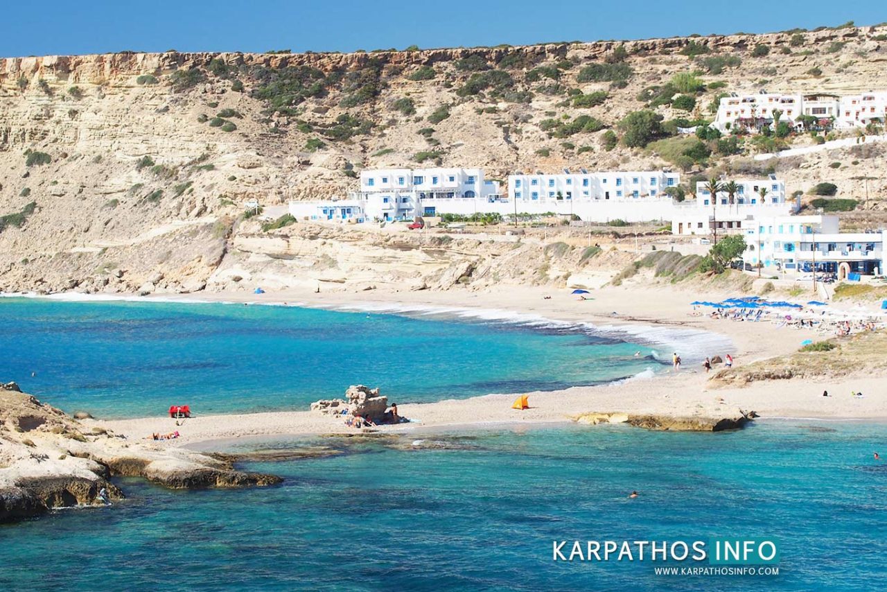 Frangolimiona beach Karpathos, a wave beach of Lefkos