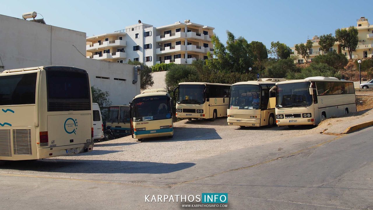Karpathos local buses, KTEL public bus transport in Karpathos island Greece