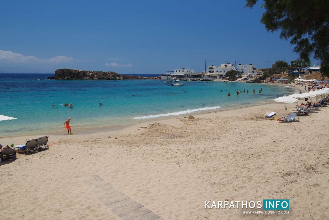 Lefkos beach Karpathos for children