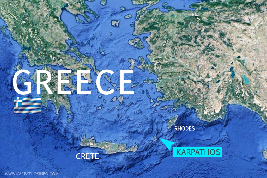 Karpathos island on map